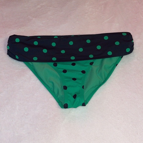 Boden Green & Blue Polka Dot Fold Over Bikini Bottoms - Picture 2 of 6